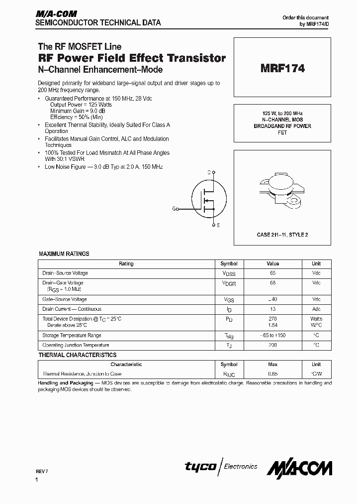 MRF174_1283472.PDF Datasheet