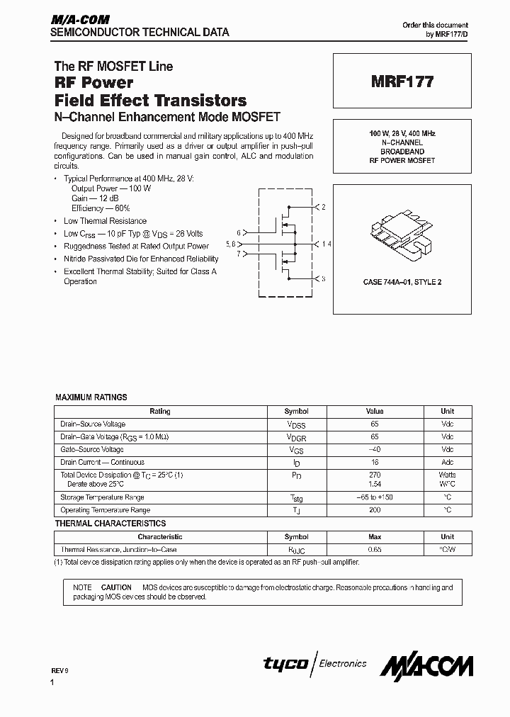 MRF177_1283480.PDF Datasheet