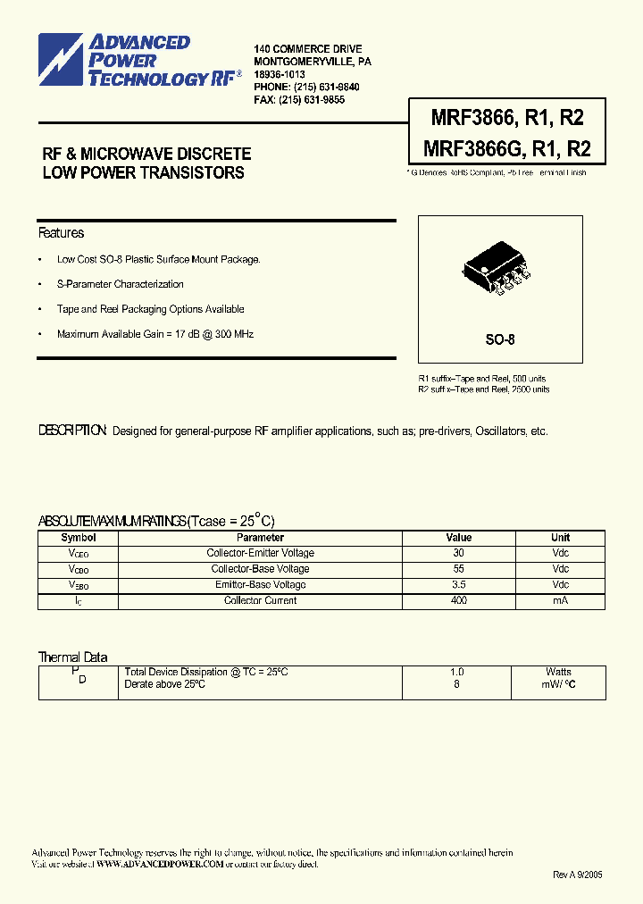 MRF3866G_1283539.PDF Datasheet
