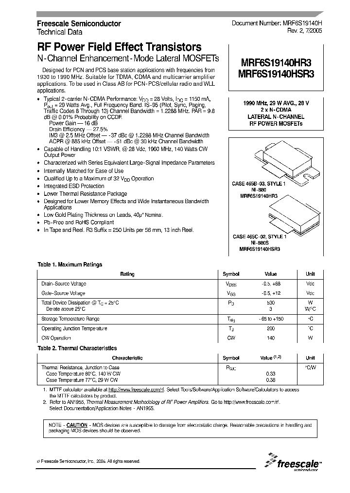 MRF6S19140HSR3_1283627.PDF Datasheet