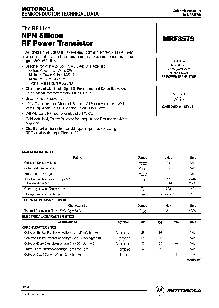 MRF857_1067127.PDF Datasheet