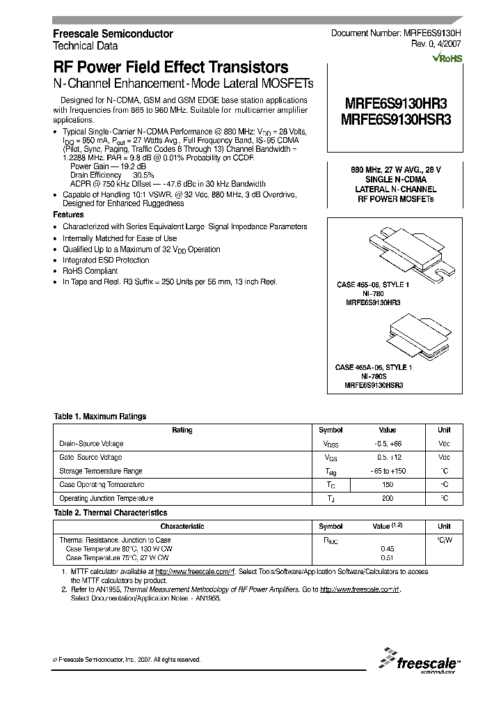 MRFE6S9130HSR3_1283699.PDF Datasheet