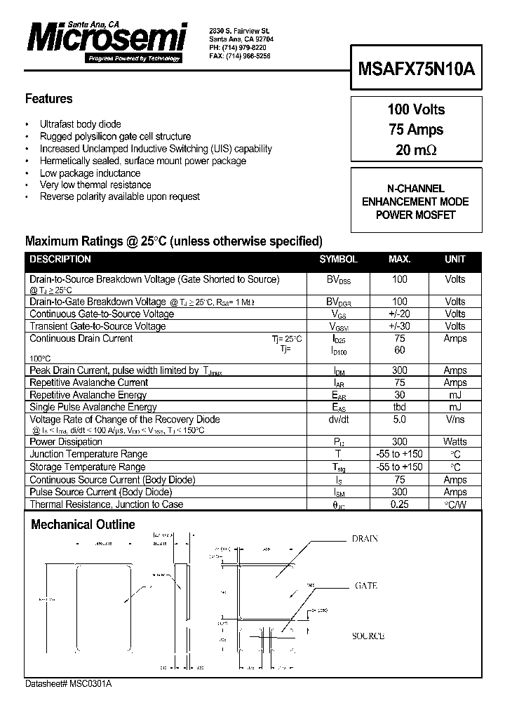 MSAFX75N10A_1284028.PDF Datasheet