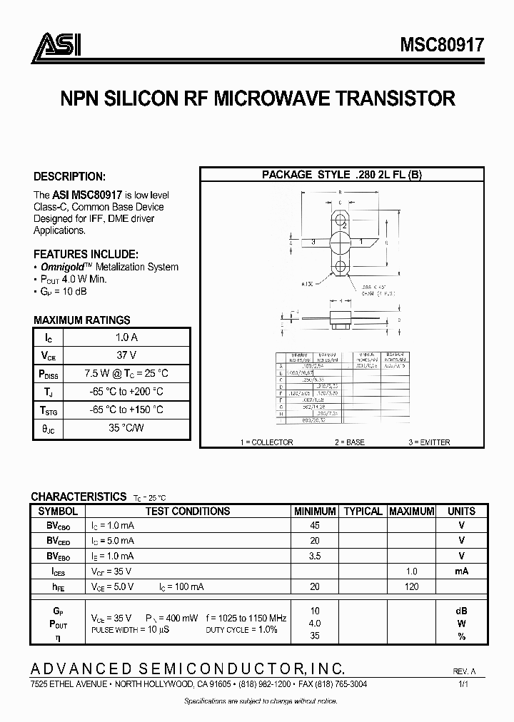 MSC80917_1172540.PDF Datasheet