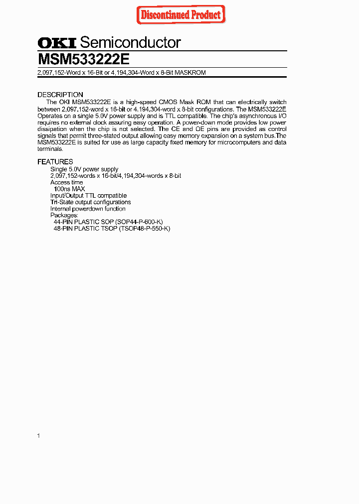 MSM533222E_1284631.PDF Datasheet