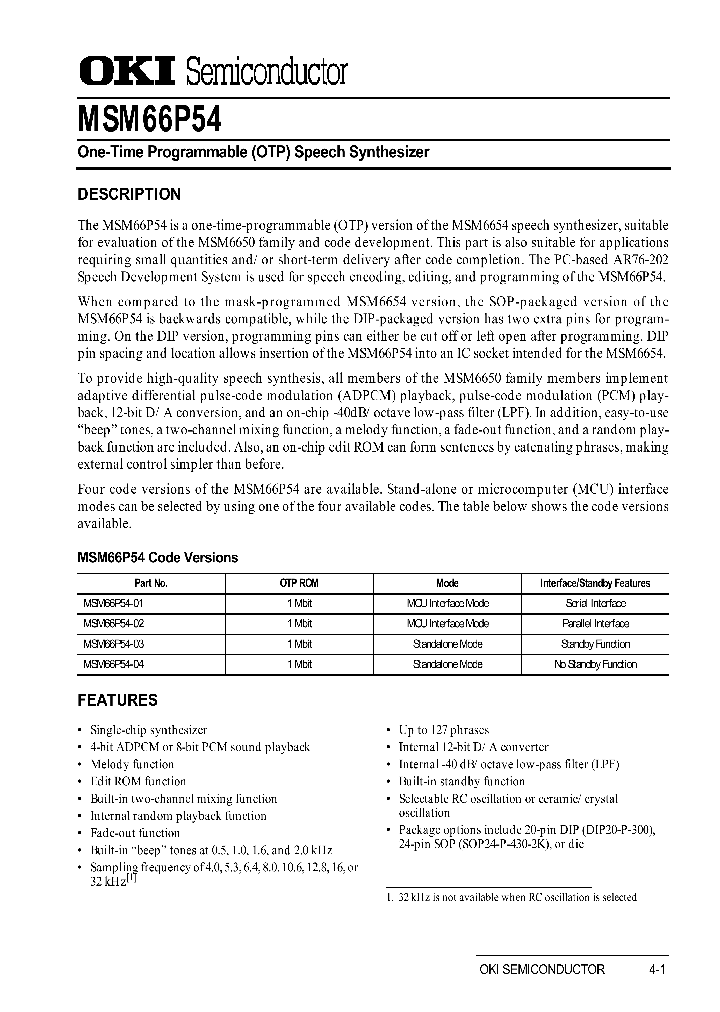 MSM66P54_1060035.PDF Datasheet