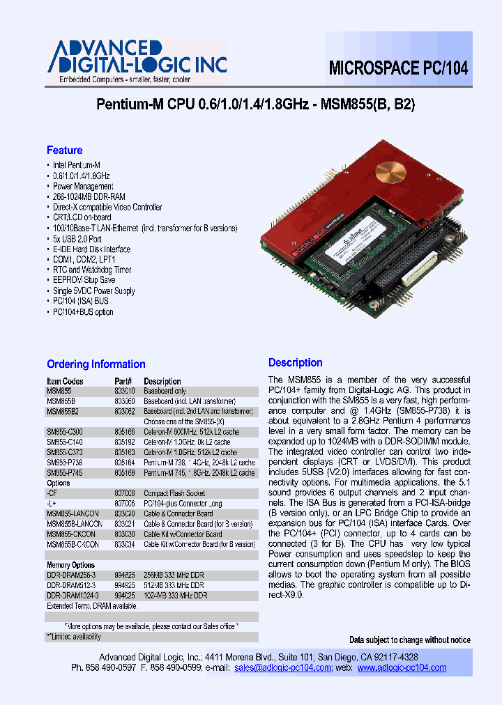 MSM855_1084653.PDF Datasheet