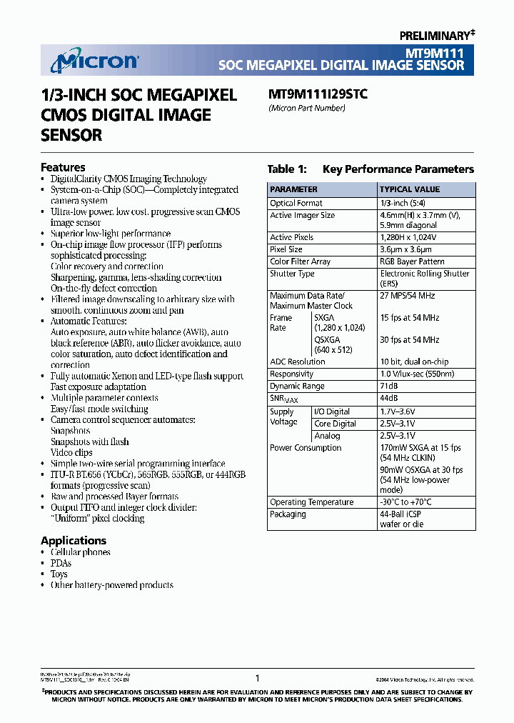 MT9M111_1285428.PDF Datasheet