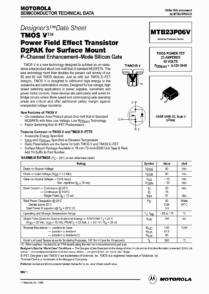 MTB23P06V_1285498.PDF Datasheet
