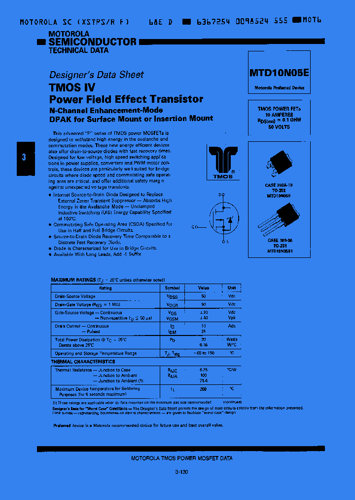 MTD10N05E_1066548.PDF Datasheet