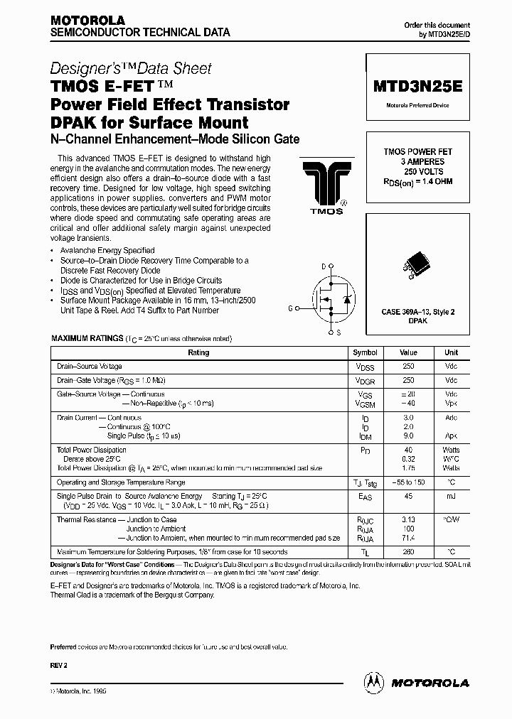 MTD3N25E_1285641.PDF Datasheet