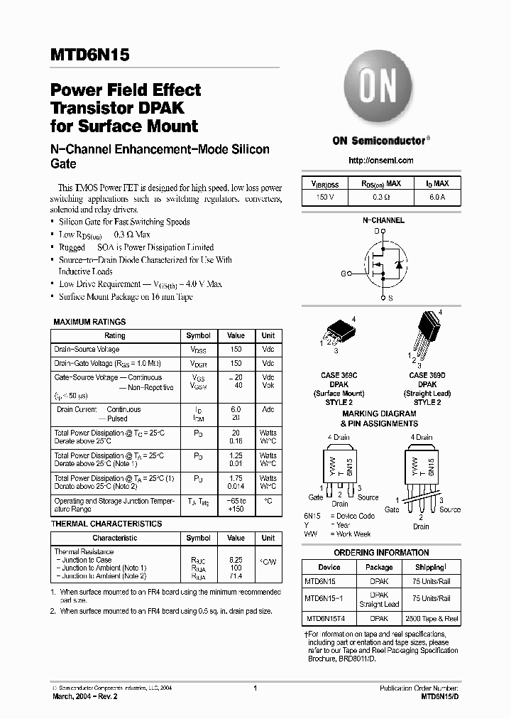 MTD6N15_1137948.PDF Datasheet