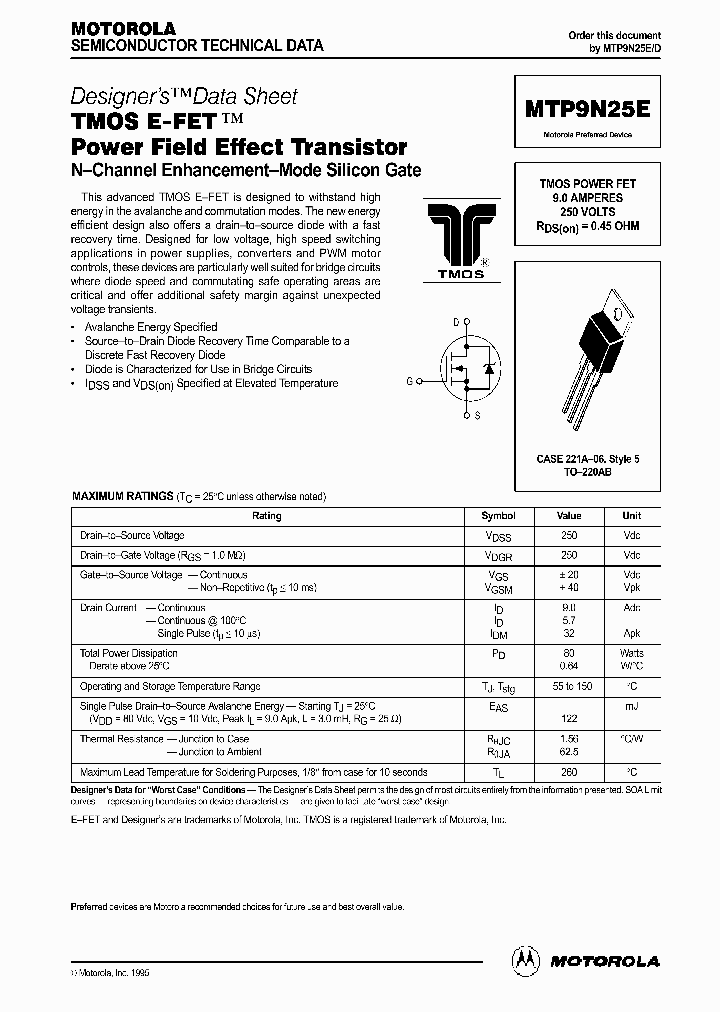 MTP9N25E_1285896.PDF Datasheet