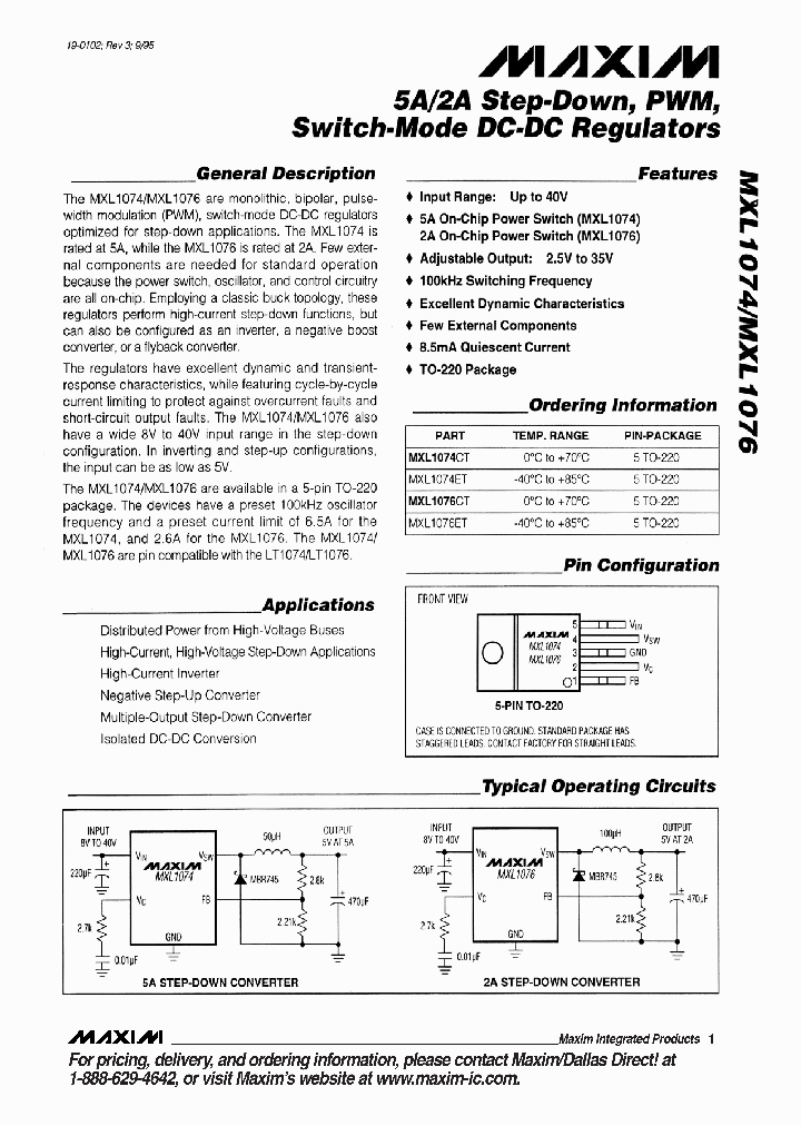 MXL1076ET_1286862.PDF Datasheet