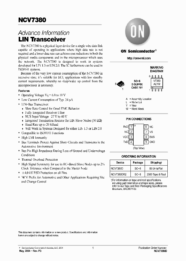 NCV7380DR2_1119092.PDF Datasheet