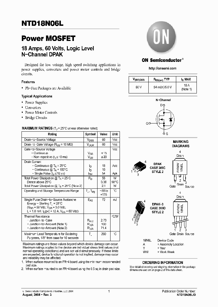 NTD18N06LT4G_1289925.PDF Datasheet