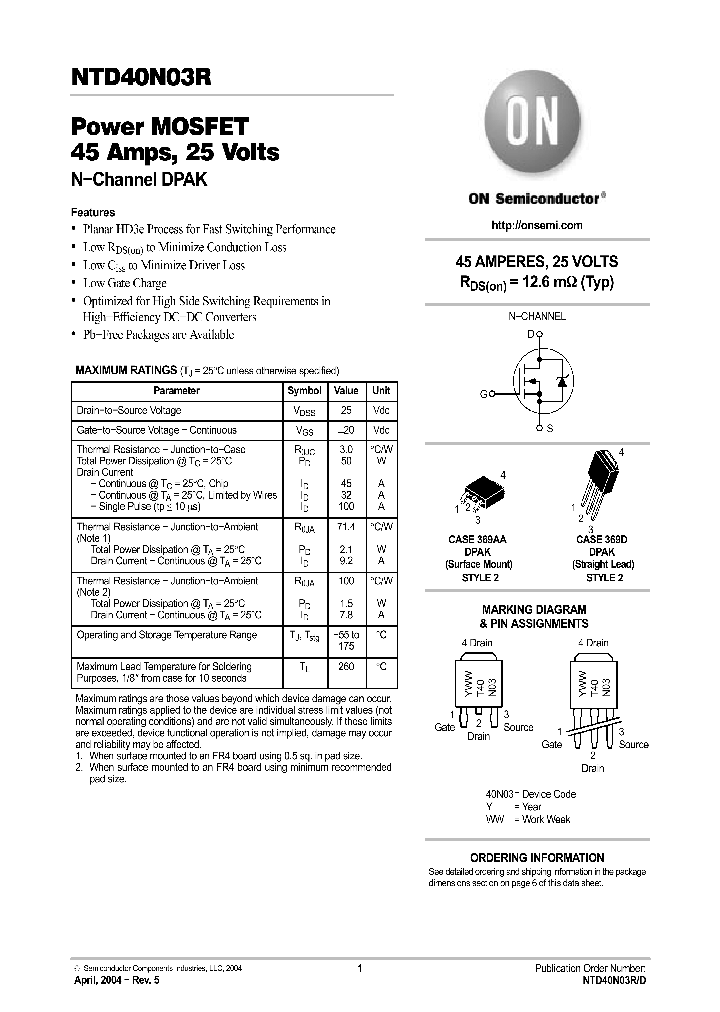 NTD40N03RT4G_1289941.PDF Datasheet