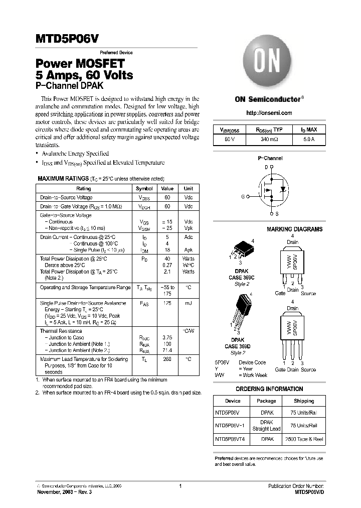 NTD5P06VT4_1289949.PDF Datasheet