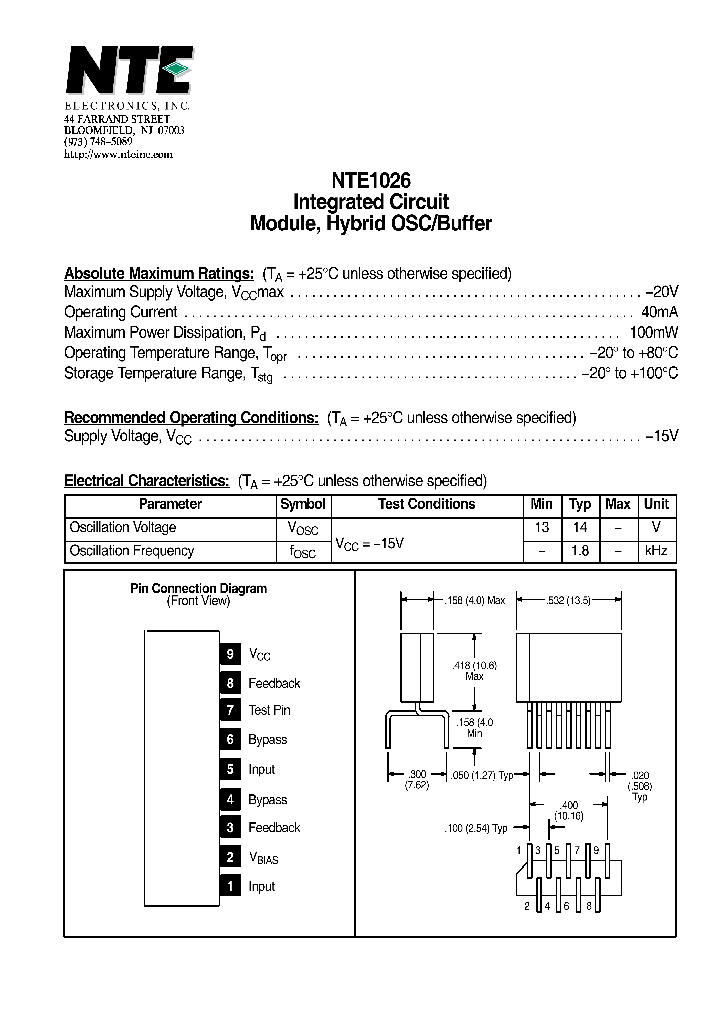 NTE1026_1289969.PDF Datasheet