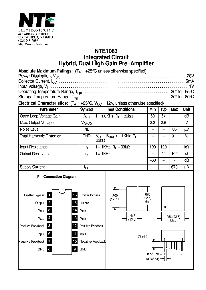 NTE1083_1289989.PDF Datasheet