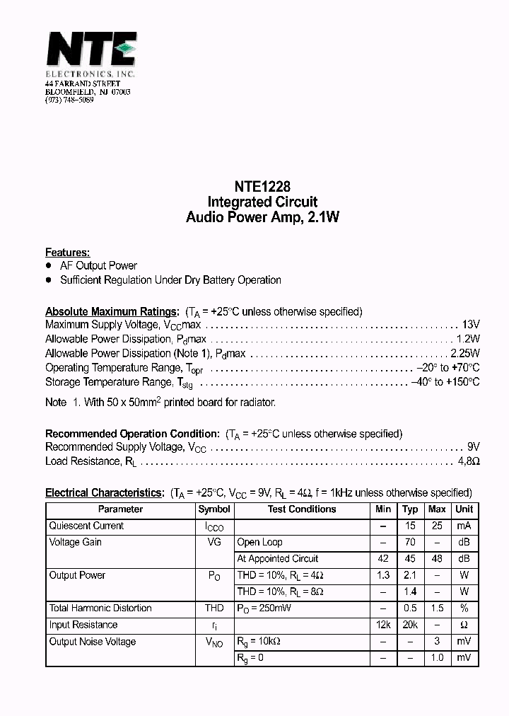 NTE1228_1290039.PDF Datasheet