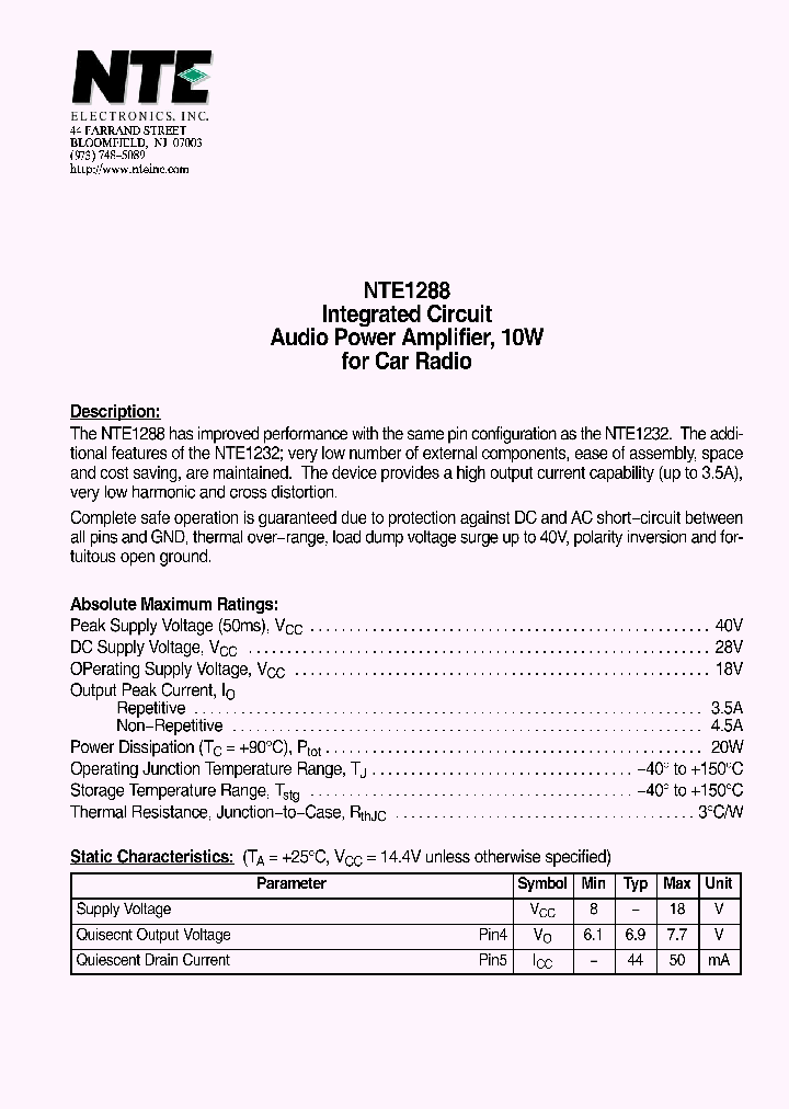 NTE1288_1290061.PDF Datasheet
