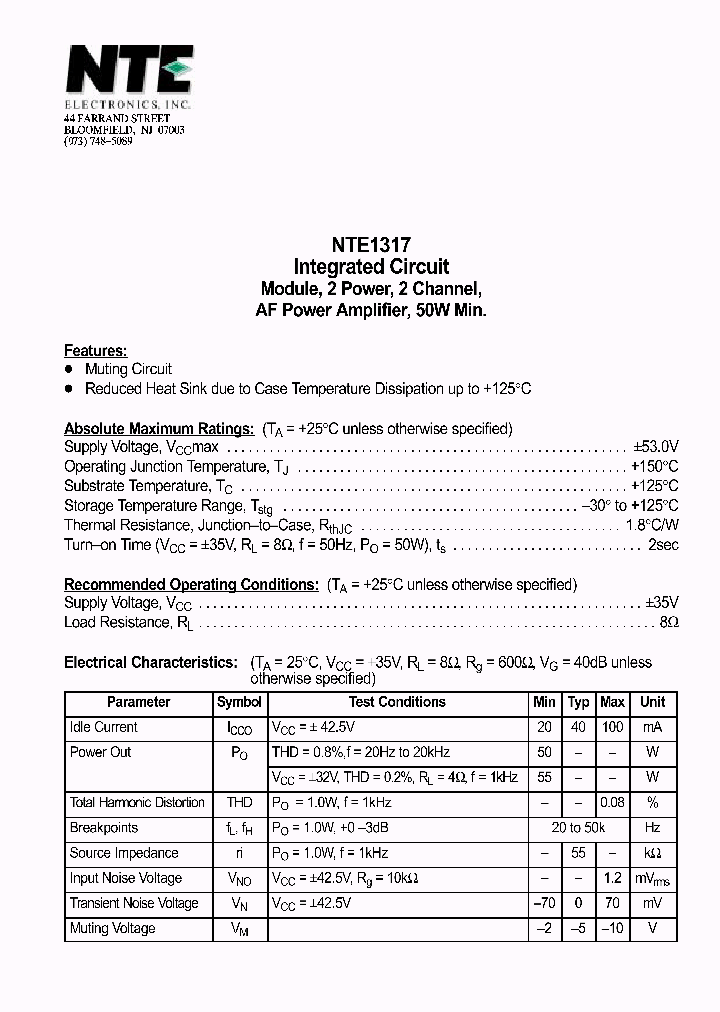 NTE1317_1290074.PDF Datasheet