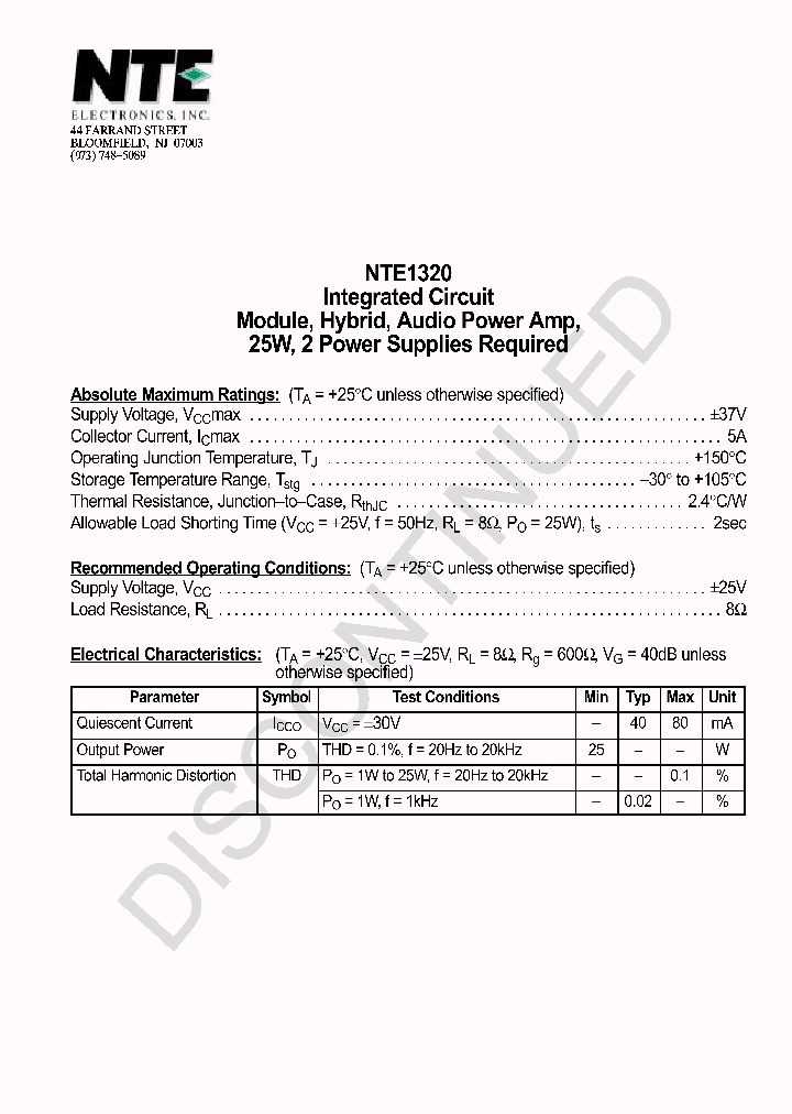 NTE1320_1290076.PDF Datasheet