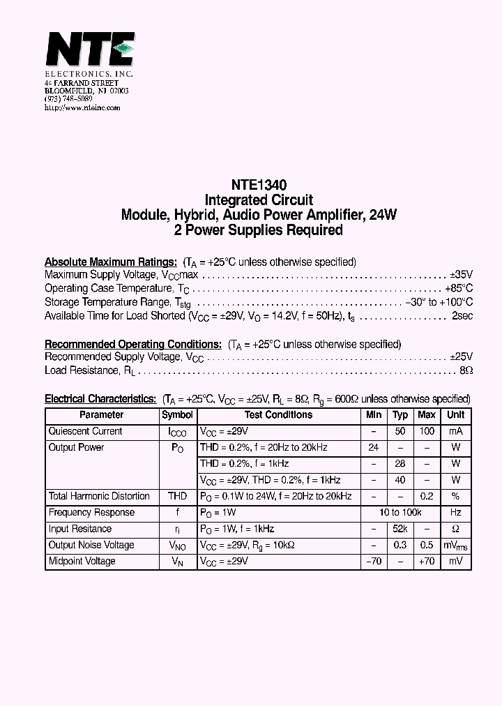 NTE1340_1290084.PDF Datasheet