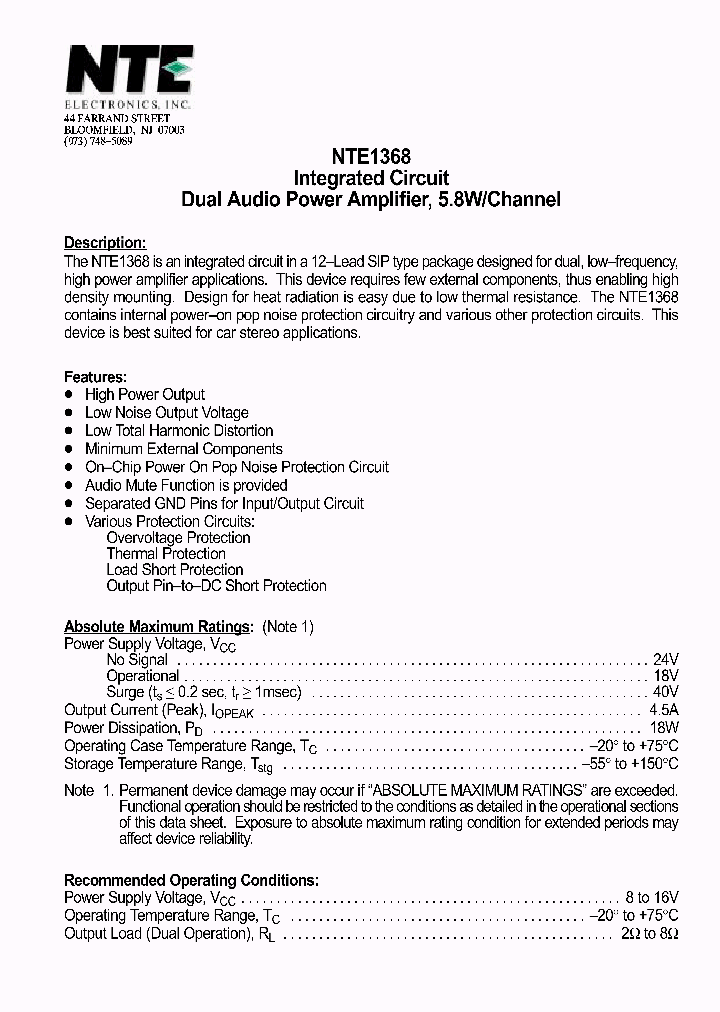 NTE1368_1290092.PDF Datasheet