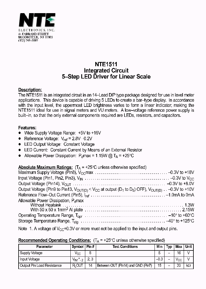 NTE1511_1290158.PDF Datasheet