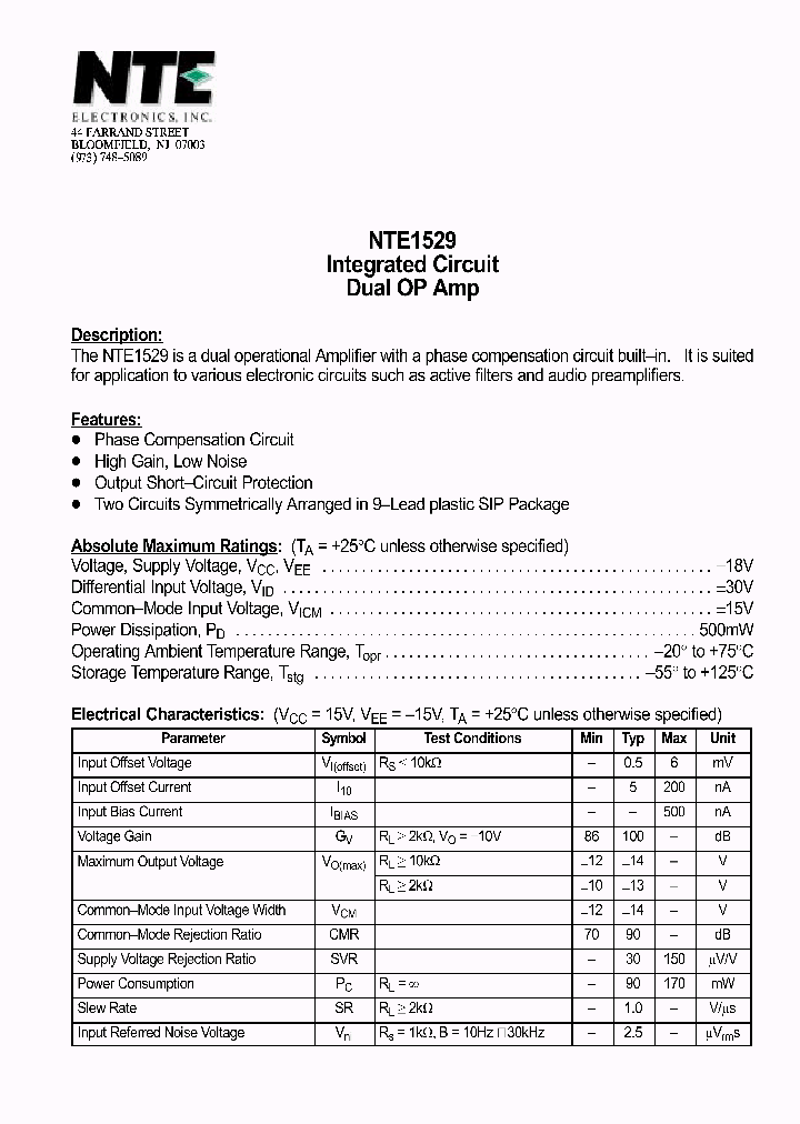 NTE1529_1290165.PDF Datasheet