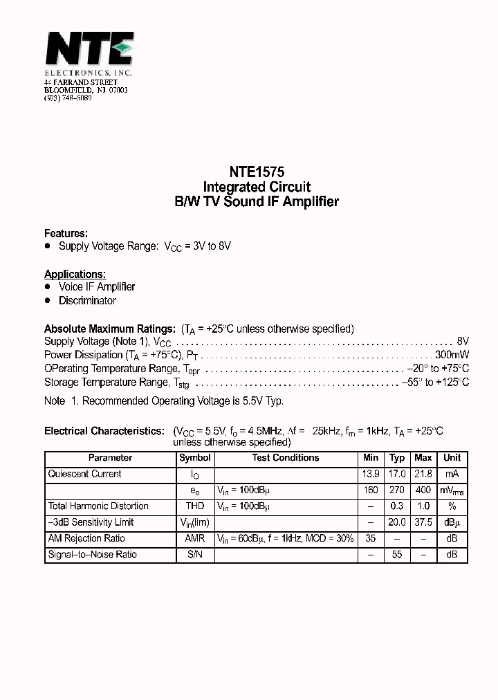 NTE1575_1290188.PDF Datasheet