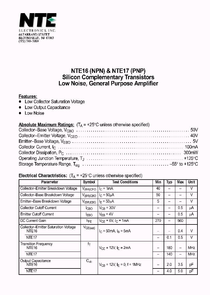 NTE17_1290256.PDF Datasheet