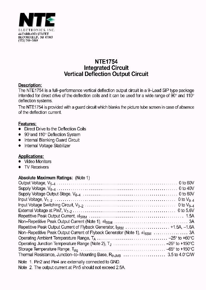 NTE1754_1290297.PDF Datasheet