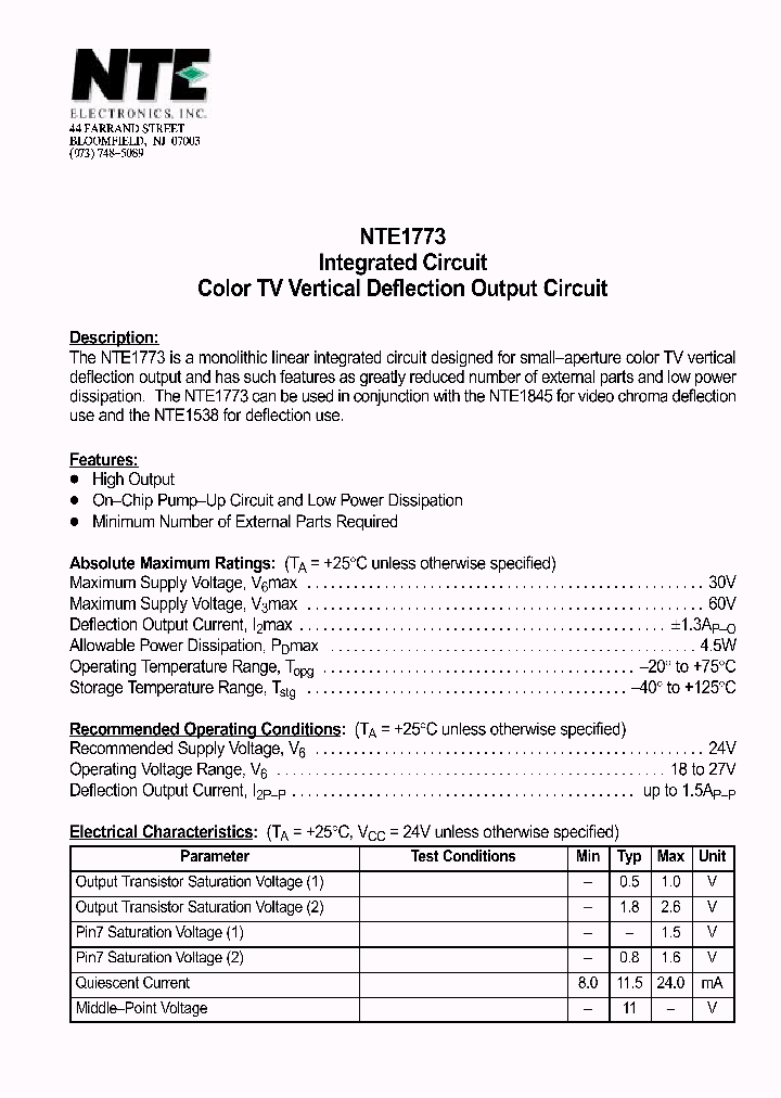 NTE1773_1290309.PDF Datasheet