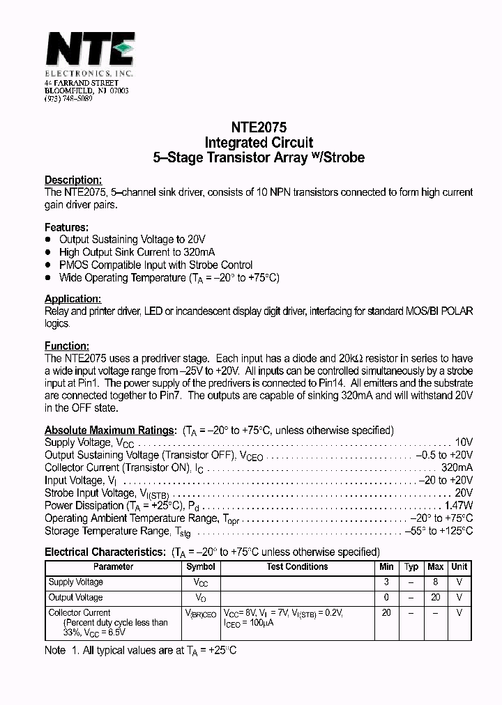 NTE2075_1290473.PDF Datasheet