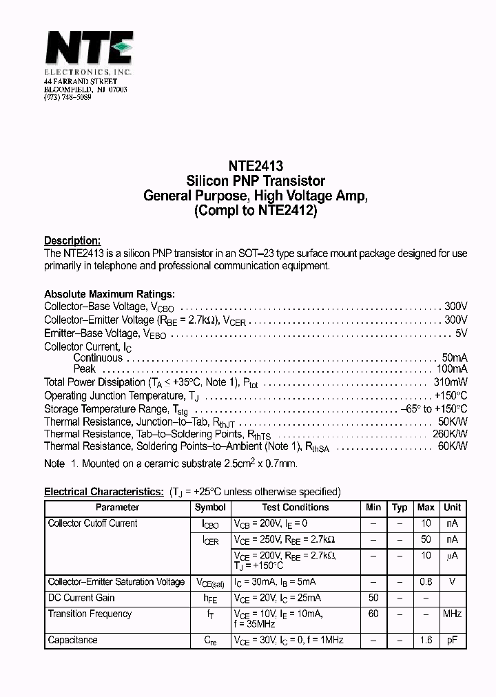 NTE2413_1290599.PDF Datasheet