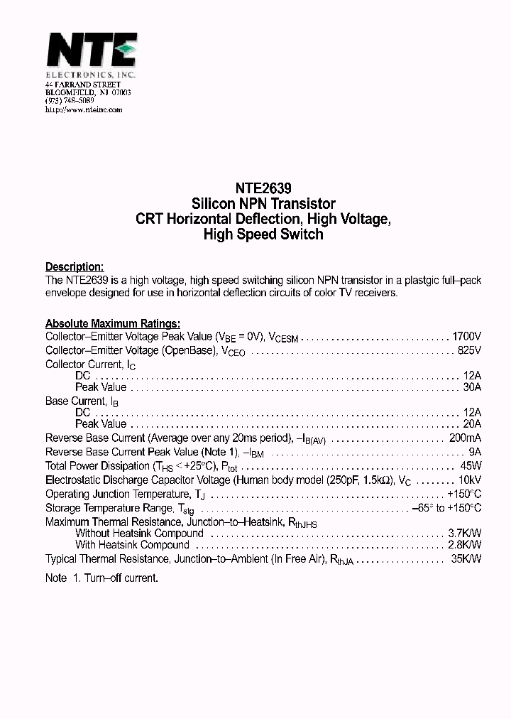 NTE2639_1290676.PDF Datasheet