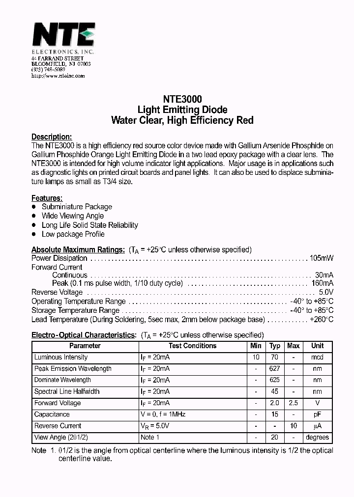 NTE30001_1290741.PDF Datasheet