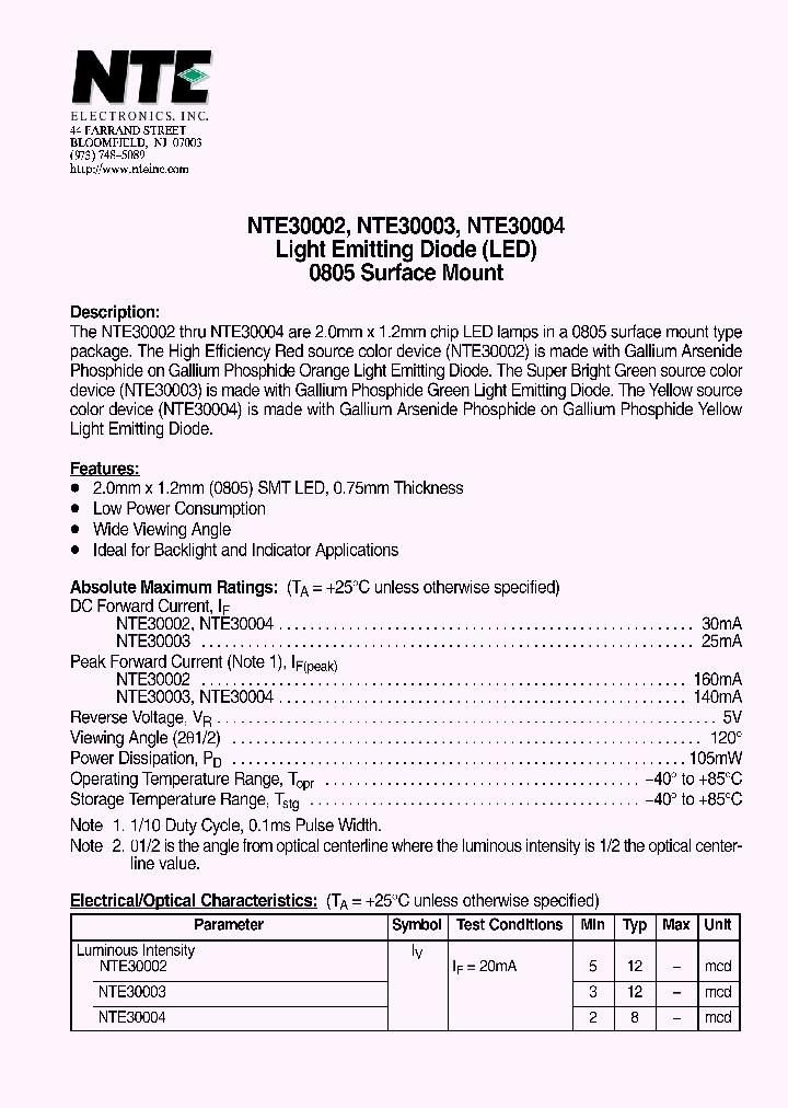 NTE30004_1290743.PDF Datasheet