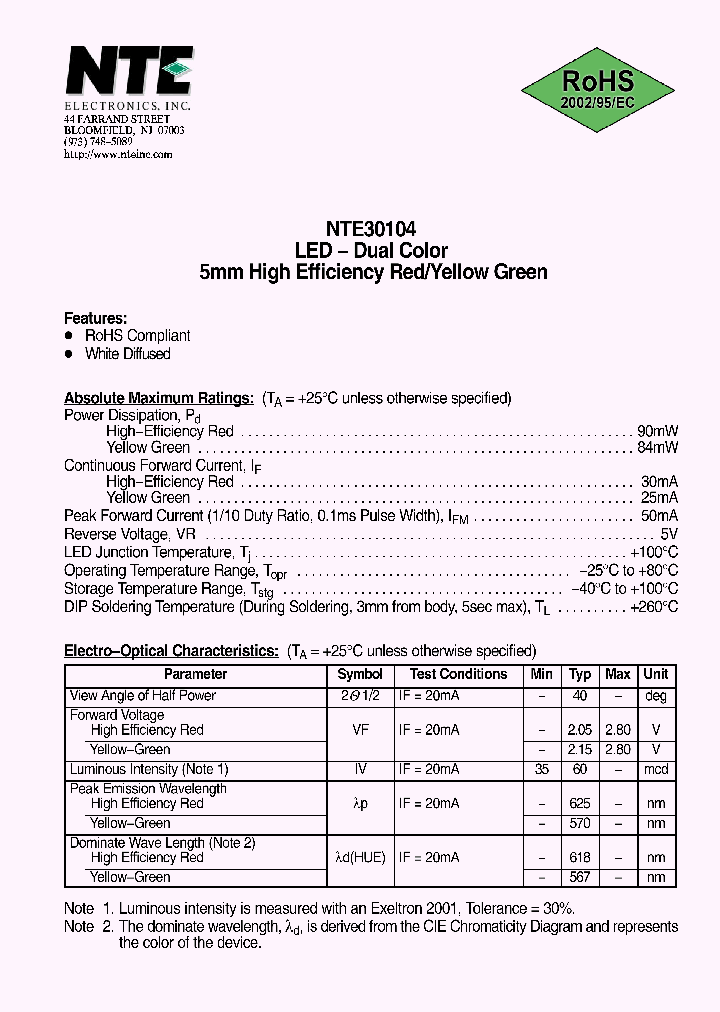 NTE30104_1116662.PDF Datasheet
