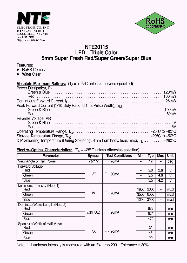 NTE30115_1116672.PDF Datasheet