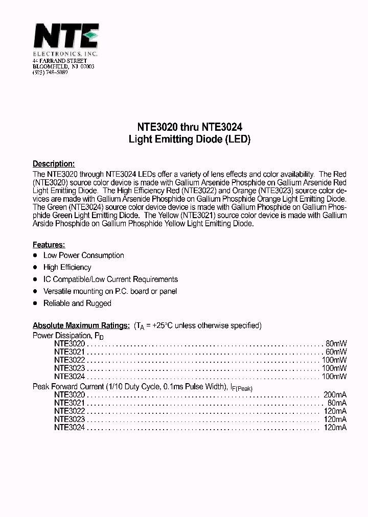 NTE3024_1290756.PDF Datasheet