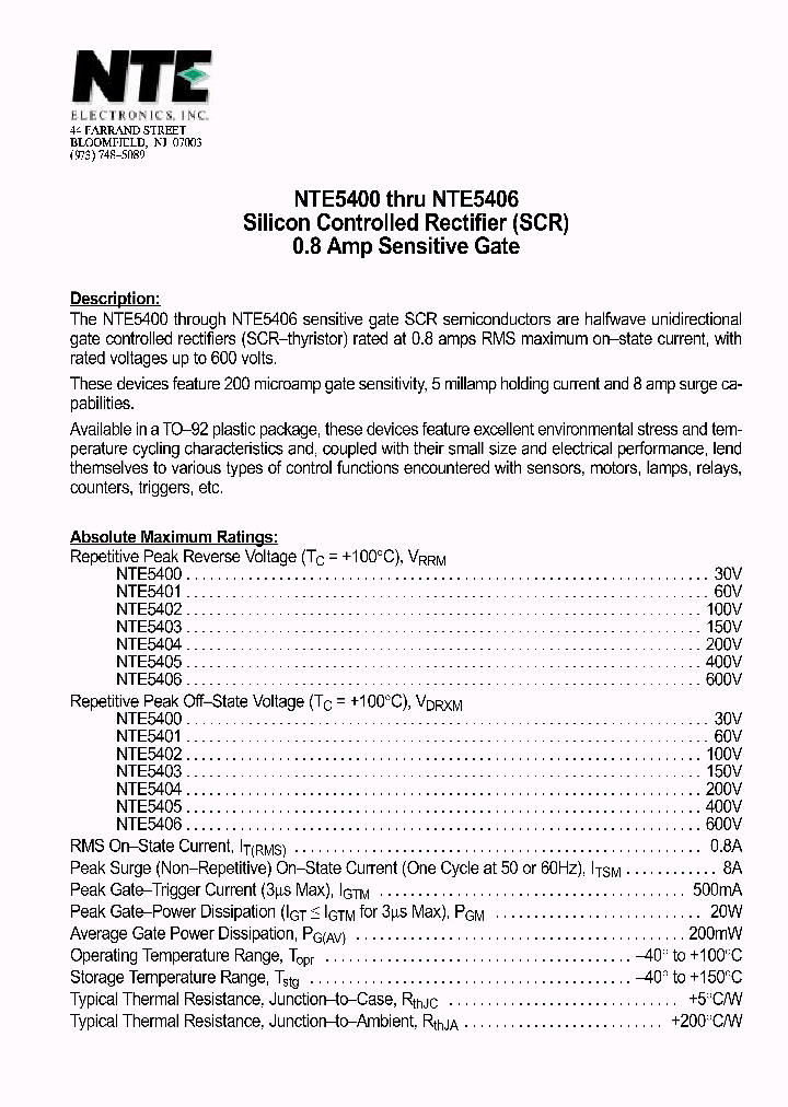 NTE5406_1290966.PDF Datasheet