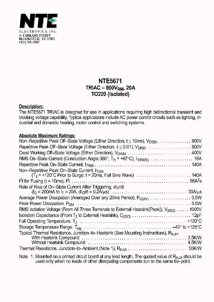 NTE5671_1291041.PDF Datasheet