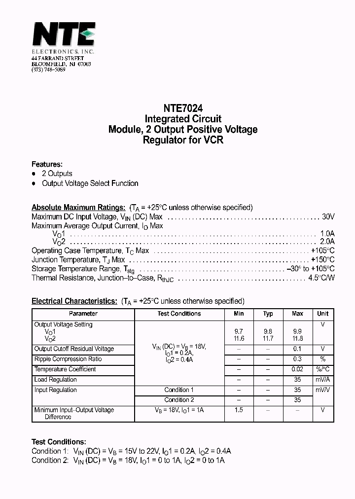 NTE7024_1291189.PDF Datasheet