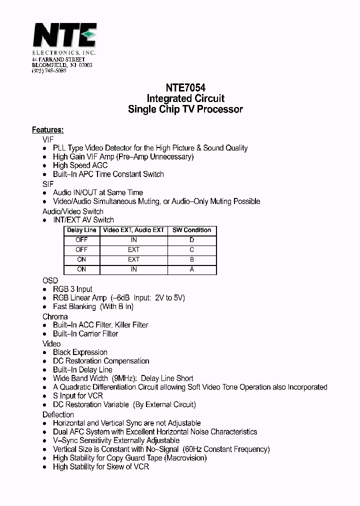 NTE7054_1291208.PDF Datasheet