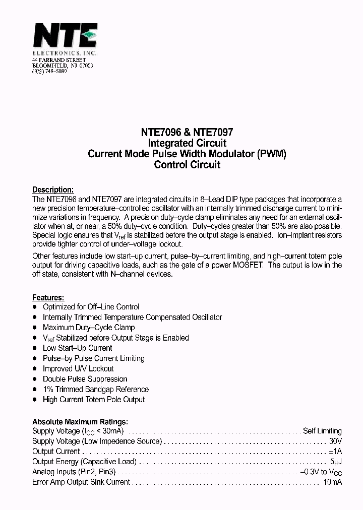 NTE7097_1291237.PDF Datasheet