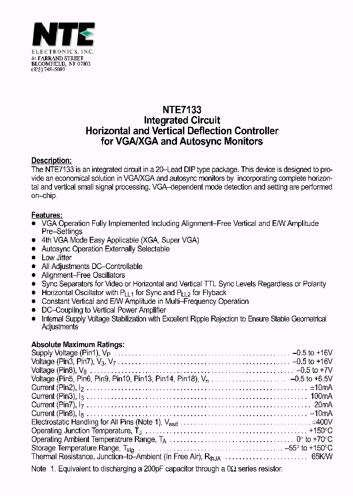 NTE7133_1291263.PDF Datasheet